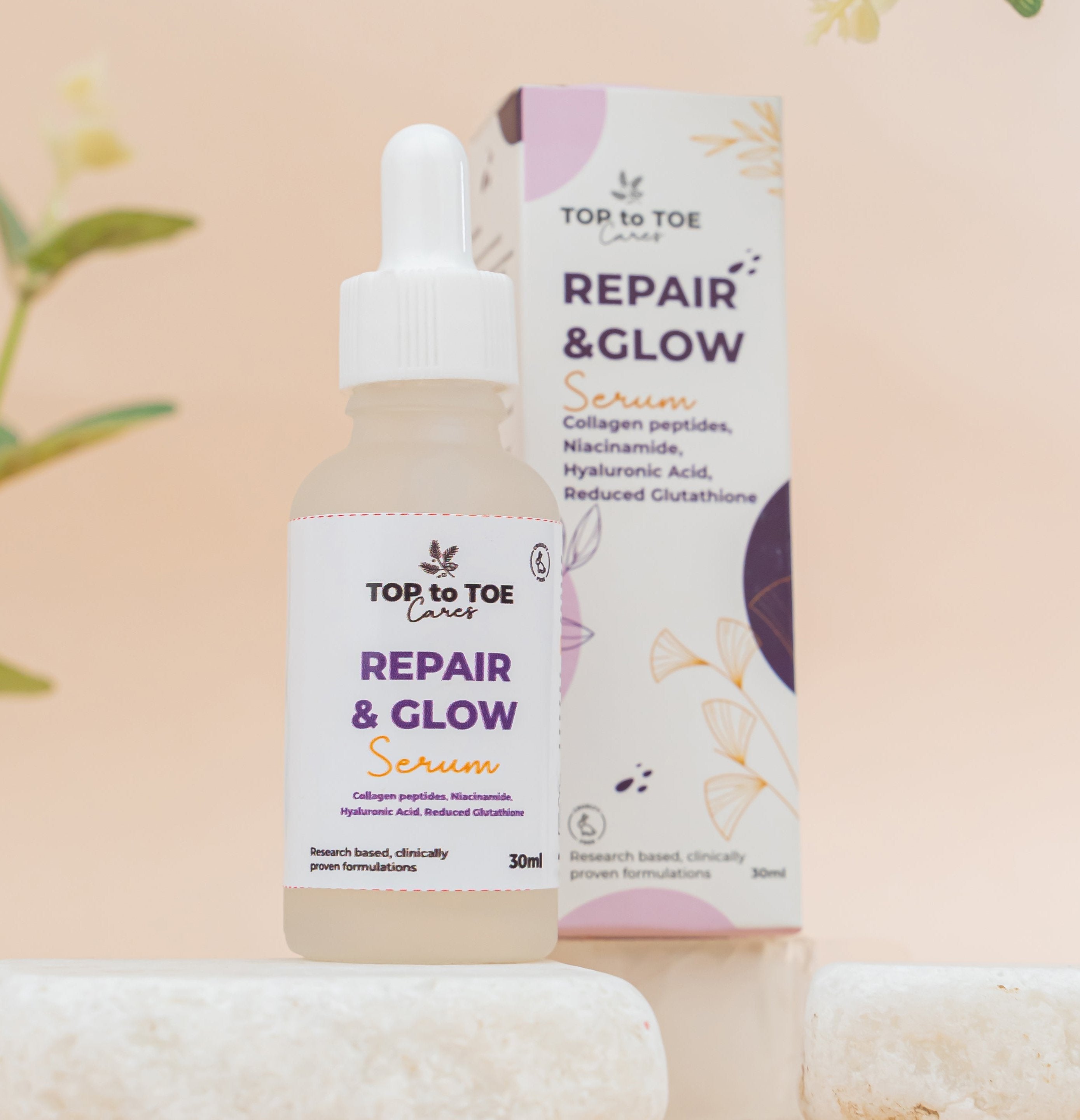 Repair & Glow Serum [Collagen Peptides, Niacinamide, Hyaluronic Acid, Reduced Glutathione, Alpha Arbutin & Ferulic Acid]