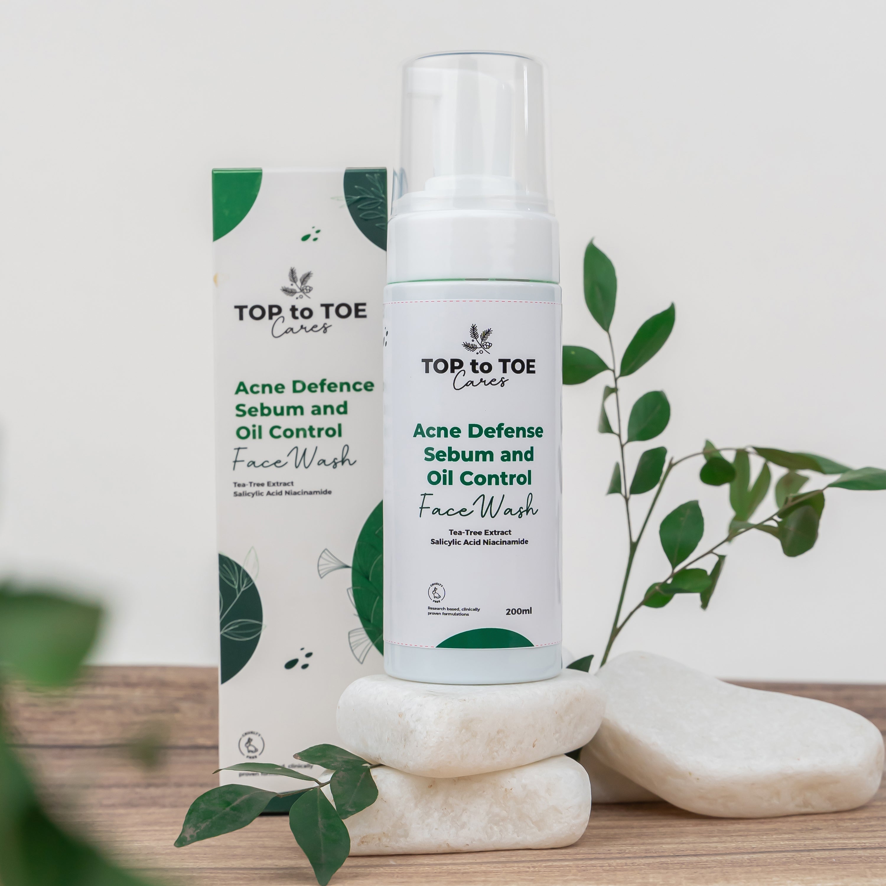 Acne Defense Sebum & Oil Control Foaming Face Wash [Tea Tree Extract, Salicylic Acid & Niacinamide]