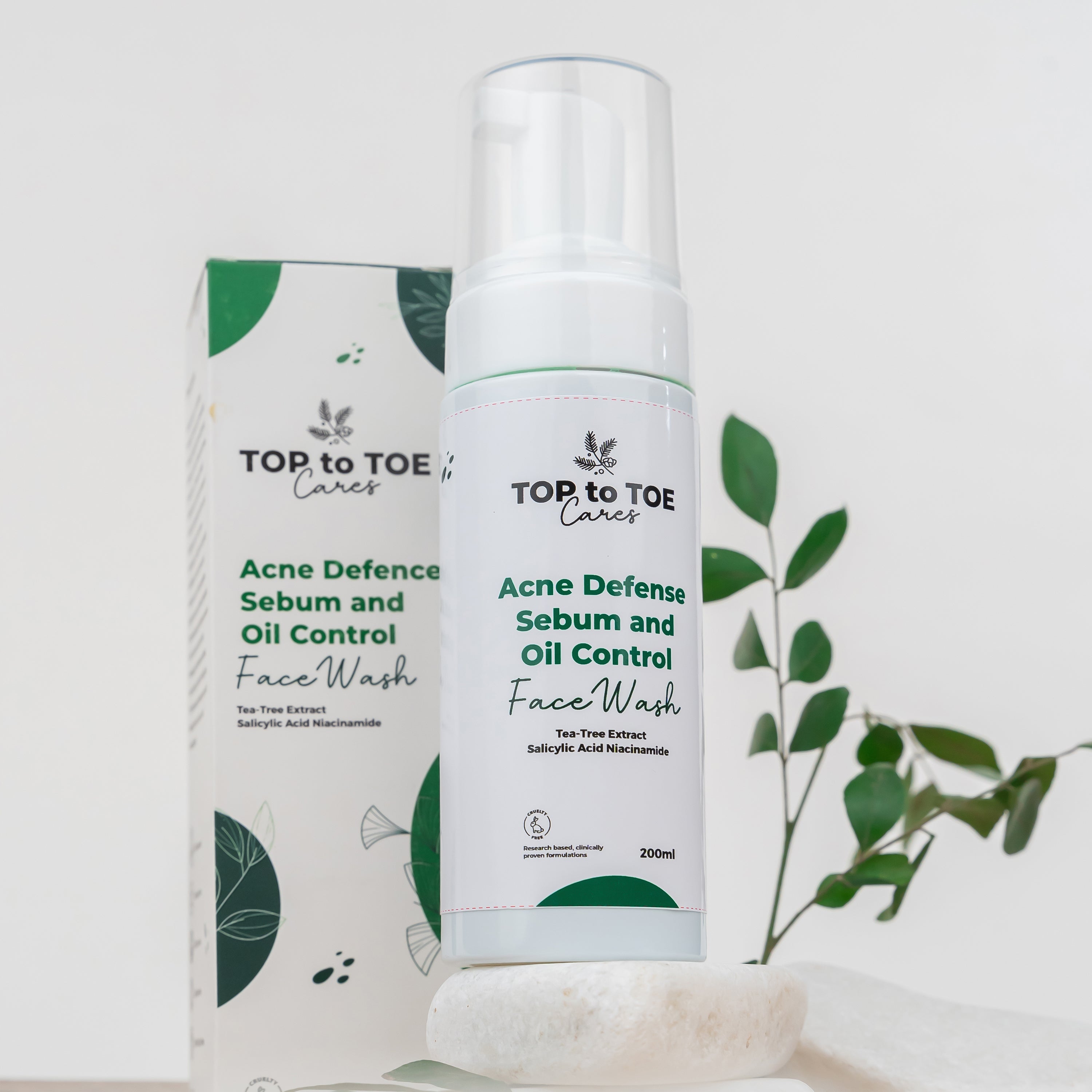 Acne Defense Sebum & Oil Control Foaming Face Wash [Tea Tree Extract, Salicylic Acid & Niacinamide]