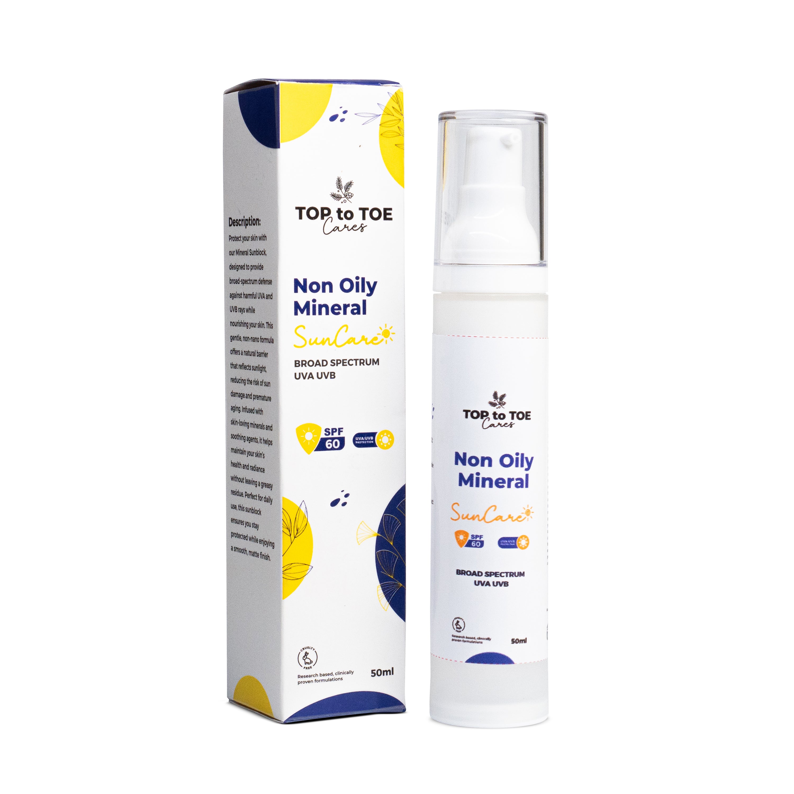 Non Oily Mineral Sun Care SPF 60 [Zinc Oxide, Titanium Dioxide, Squalane & Vitamin E]